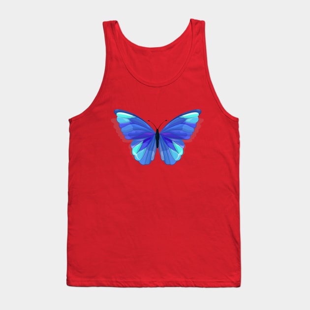 Blue Butterfly Tank Top by Mako Design 